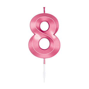 Globos cake candle 6cm metallic light pink no. 8
