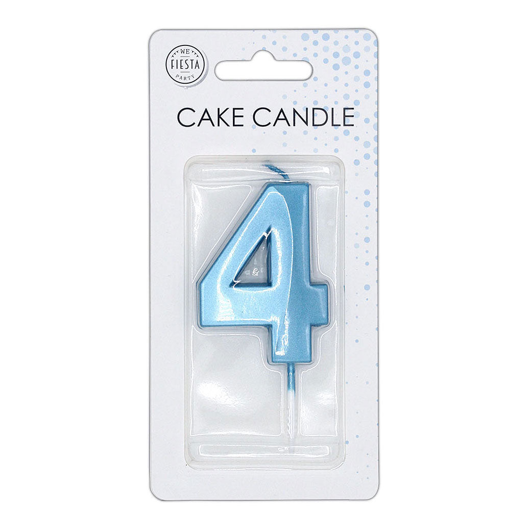 Globos cake candle 6cm metallic light blue no. 4