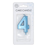 Globos cake candle 6cm metallic light blue no. 4