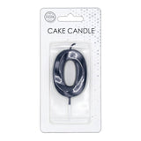 Globos cake candle 6cm metallic black no. 0