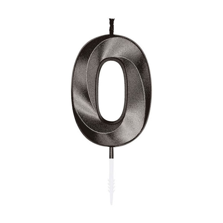 Globos cake candle 6cm metallic black no. 0