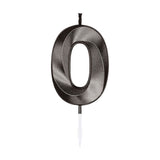 Globos cake candle 6cm metallic black no. 0