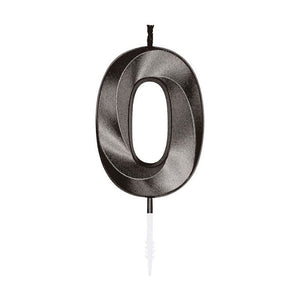 Globos cake candle 6cm metallic black no. 0