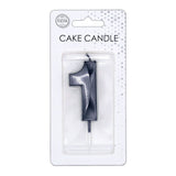 Globos cake candle 6cm metallic black no. 1