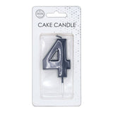 Globos cake candle 6cm metallic black no. 4