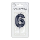 Globos cake candle 6cm metallic black no. 6