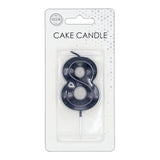 Globos cake candle 6cm metallic black no. 8
