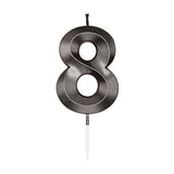 Globos cake candle 6cm metallic black no. 8