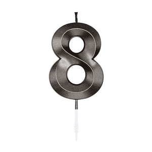 Globos cake candle 6cm metallic black no. 8