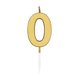 Globos taartkaars 4,5cm metallic goud no. 0