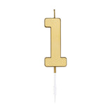 Globos taartkaars 4,5cm metallic goud no. 1