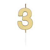 Globos taartkaars 4,5cm metallic goud no. 3