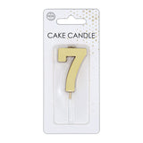 Globos taartkaars 4,5cm metallic goud no. 7