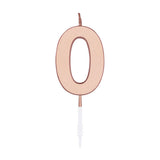 Globos taartkaars 4,5cm metallic rose goud no. 0