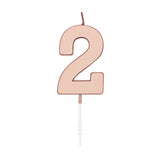 Globos taartkaars 4,5cm metallic rose goud no. 2