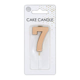 Globos cake candle 4.5cm metallic rose gold no. 7