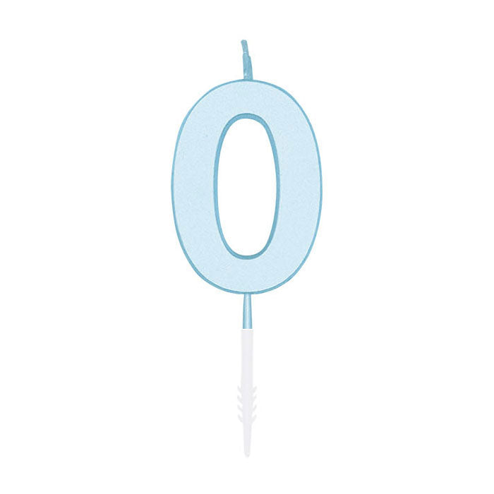 Globos cake candle 4.5cm pastel blue no. 0