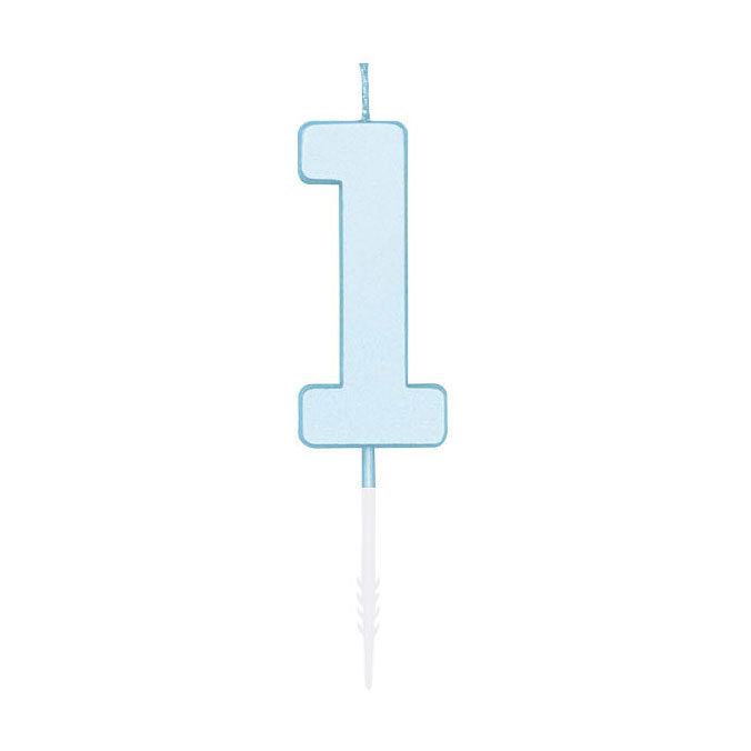 Globos cake candle 4.5cm pastel blue no. 1
