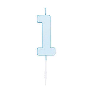 Globos cake candle 4.5cm pastel blue no. 1
