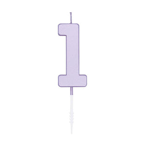 Globos cake candle 4.5cm pastel lilac no. 1
