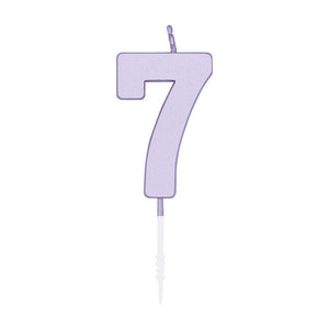 Globos cake candle 4.5cm pastel lilac no. 7