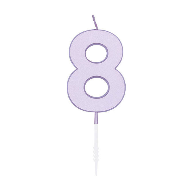 Globos cake candle 4.5cm pastel lilac no. 8