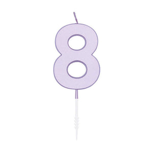 Globos cake candle 4.5cm pastel lilac no. 8