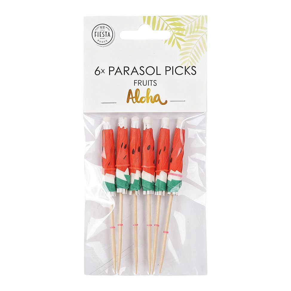 Paper cocktail parasol picks aloha - 8cm