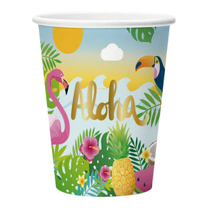 Globos paper cups 210ml aloha - 8pcs.