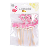 Globos cocktail picks flamingo 10x6cm aloha - 10 pcs.