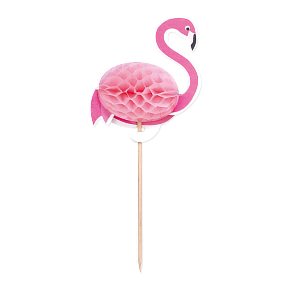 Globos cocktail picks flamingo 10x6cm aloha - 10 pcs.