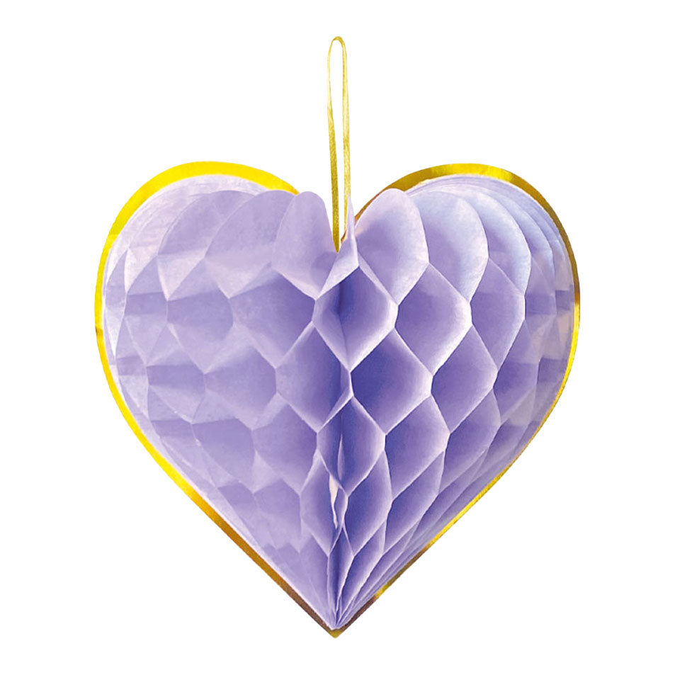 Honeycomb hearts 23cm watercolors hearts - 4pcs.