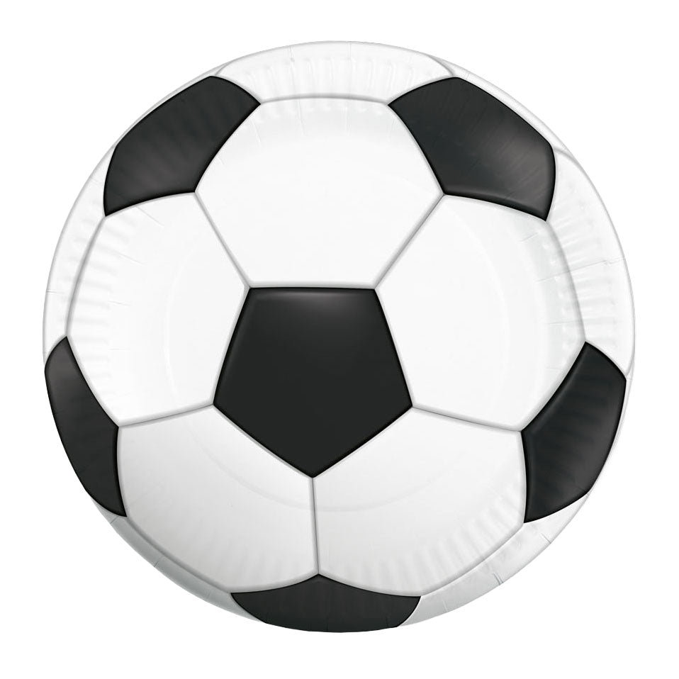 Globos paper plates 23cm football - 8pc.