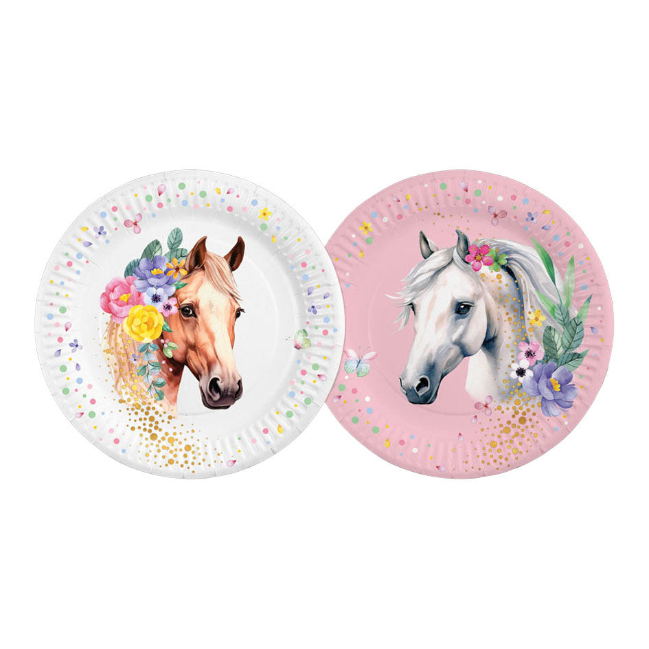 Globos paper plates 23cm horses - 8pcs.