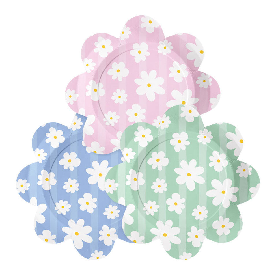 Globos paper plates 23cm daisies - 8pcs.