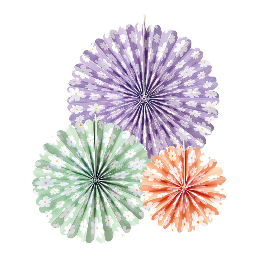 Globos paper daisy fans - 3 pc.