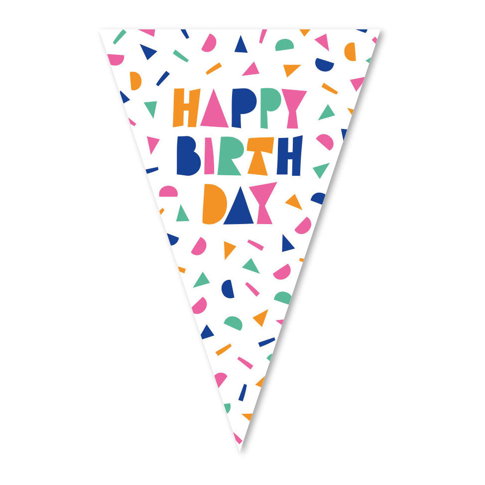 Globos happy birthday flag banner - 10m