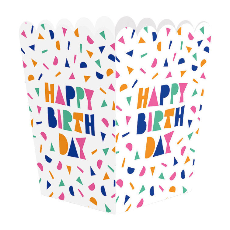 Globos paper snack boxes happy birthday - 8 pcs.