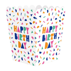Globos paper snack boxes happy birthday - 8 pcs.