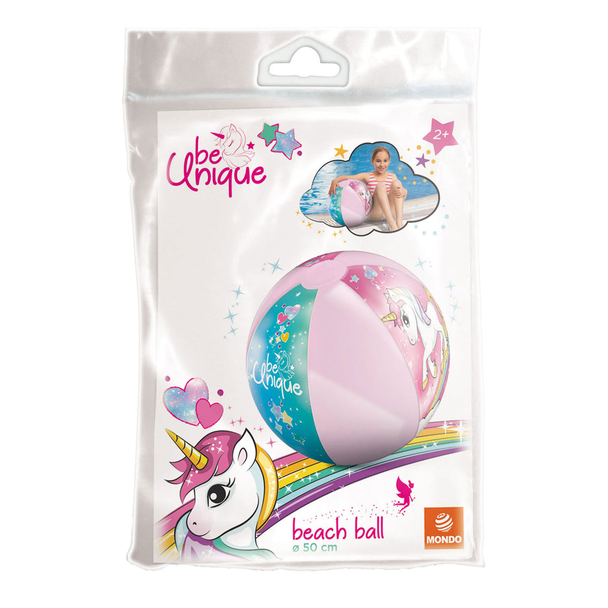 Plážová lopta Mondo jednorožec, 50 cm