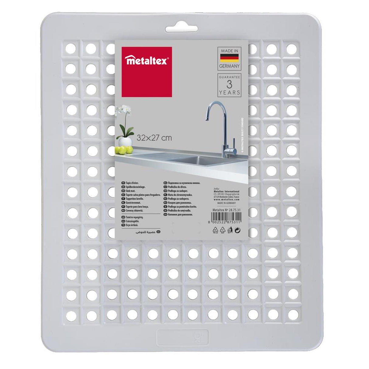 Metaltex gootsteenmat 31,5x27cm