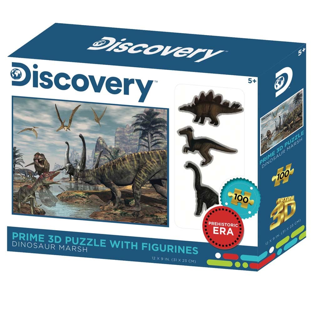 Discovery jigsaw puzzle dinosaur with 3 dinosaur figures apartment