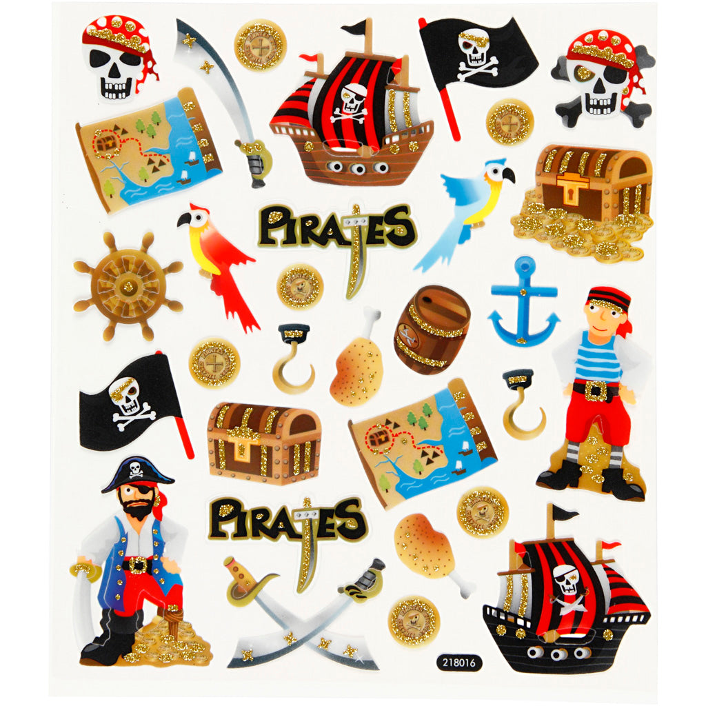 Creativ company stickers, piraten, vel 15x16,5 cm, 1 vel