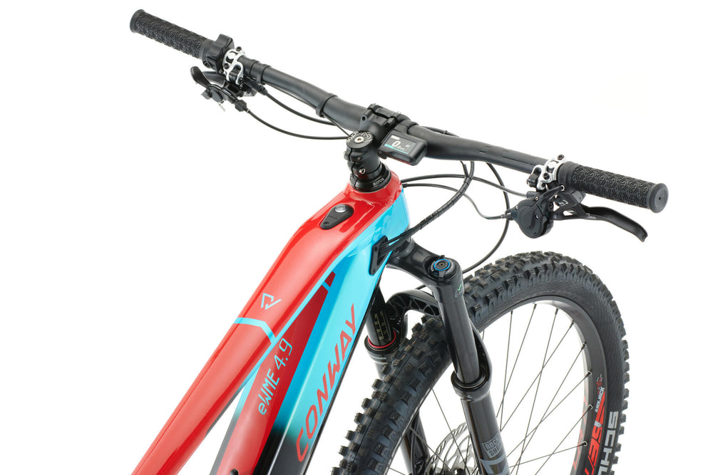Conway elektrische mtb full-suspension ewme 4.9 mod. 24 ebike conw.ewme 4.9 29 41 full sus. 12sp turq. red