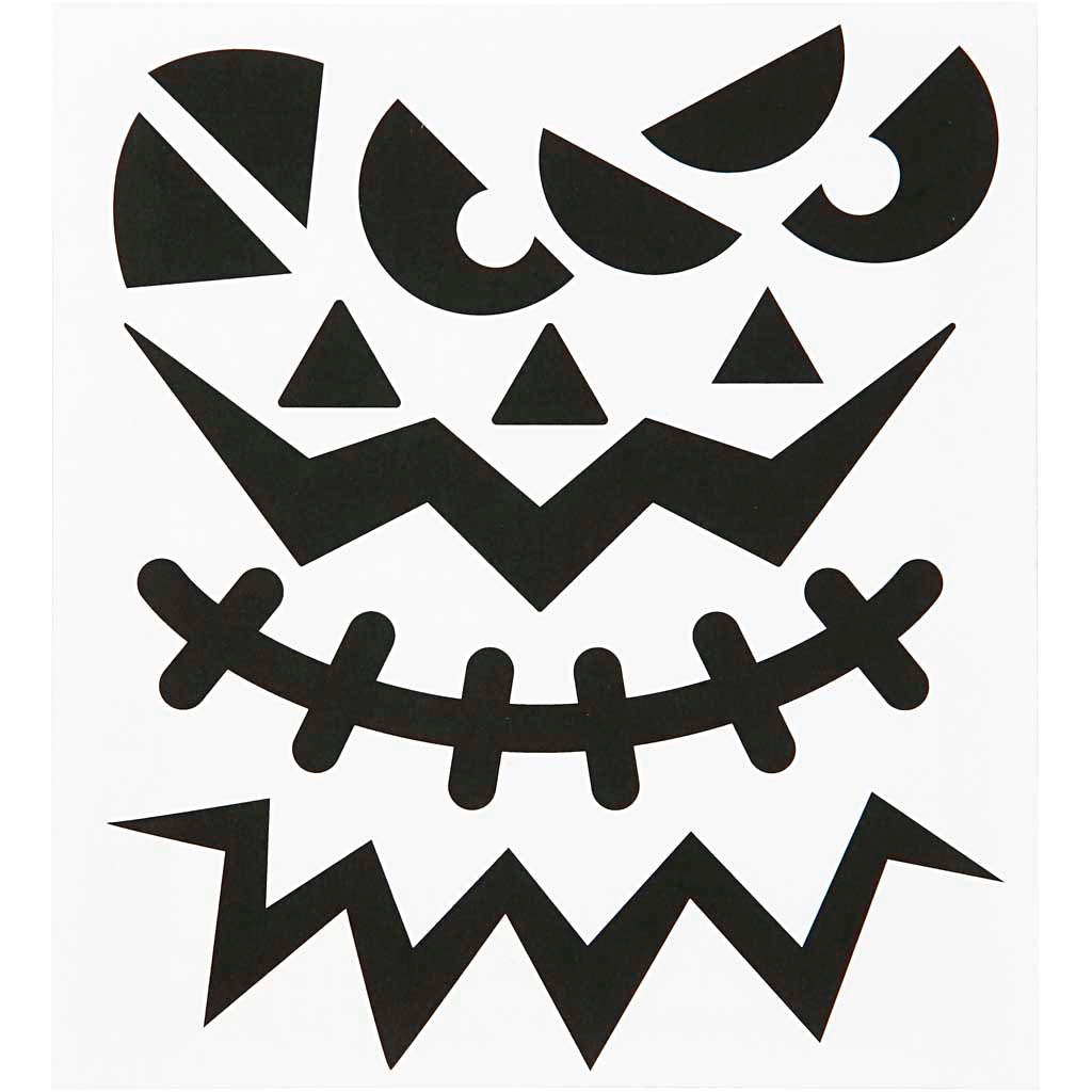 Creativ company stickers, halloween - grote gezichten, vel 15x16,5 cm, 1 vel