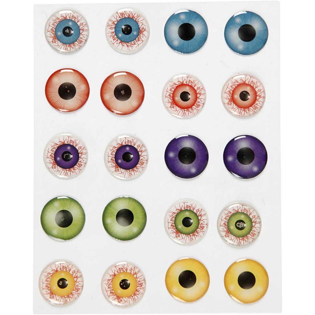 3D oči 20 mm, 1 list