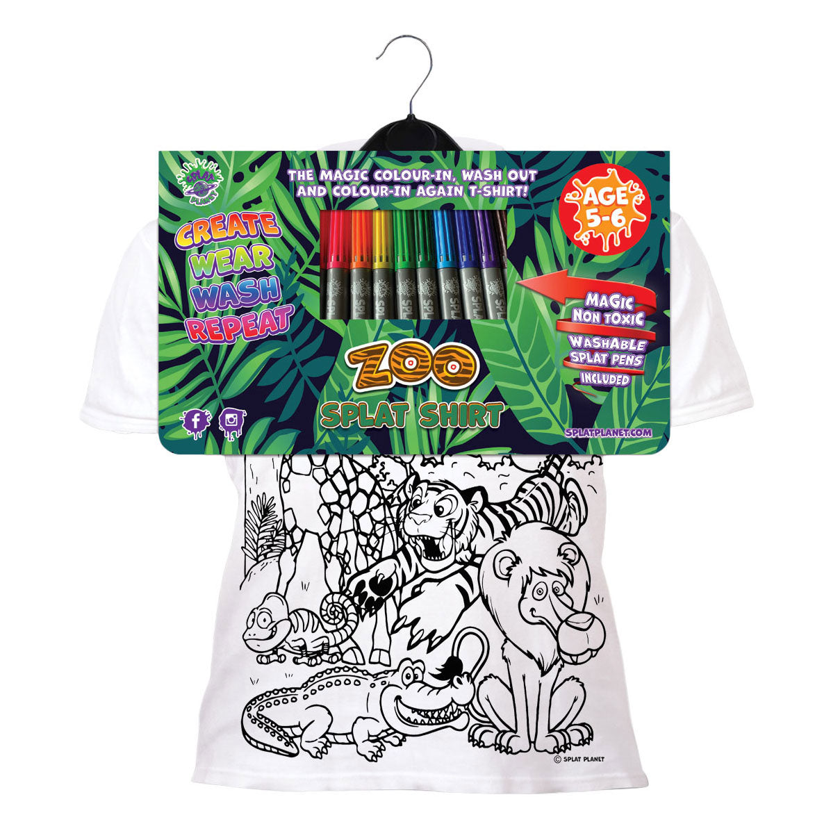 Splat planet t-shirt kleuren set zoo 7 - 8 jaar