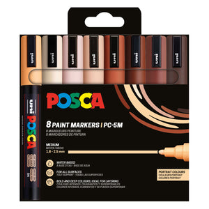 Uni Posca PC5M Markers Set Portrait Colors - 8 pcs.