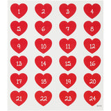 Creativ Company Stickers Heart with number, 1 sheet