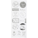 Creativ Company Stickers Silver Thank You, 1 Vel